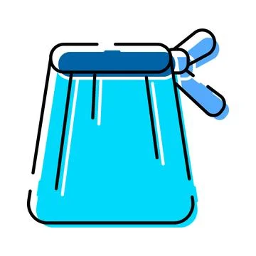 Blue drawstring pouch packaging container icon design Stock Illustration