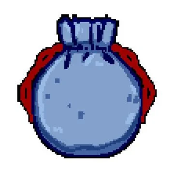 Blue drawstring sack holding small items safely Stock Illustration