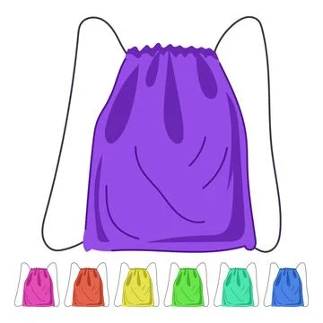 Blue drawstring sack vector for sports and leisure graphic Stock Illustration