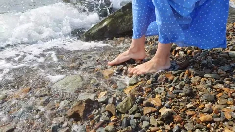 Blue dress develops in the wind Stock Footage 162391215