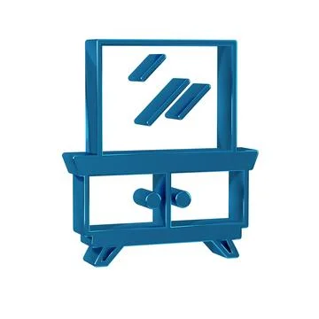Blue Dressing table icon isolated on transparent background. イラスト素材