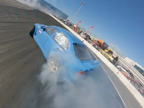 Blue drift car 動画素材 147529196