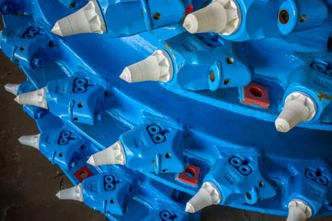 Blue drilling head Stock Photos