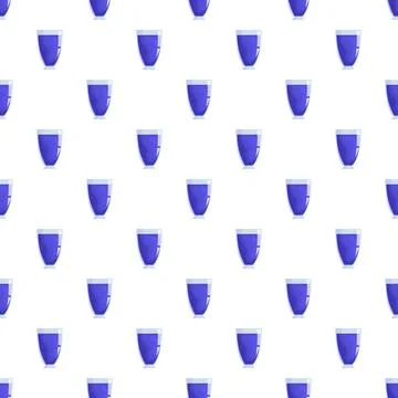 Blue drinking glasses seamless pattern on white background イラスト素材