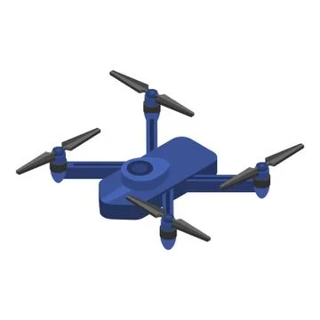 Blue drone icon, isometric style Stockillustratie