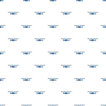 Blue drone quadcopter flying technology seamless pattern Stock Illustration