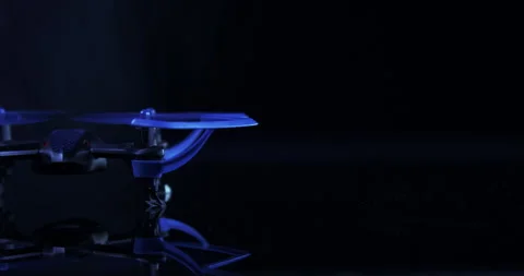 A blue Drone With Reflection Stock Footage 243327185