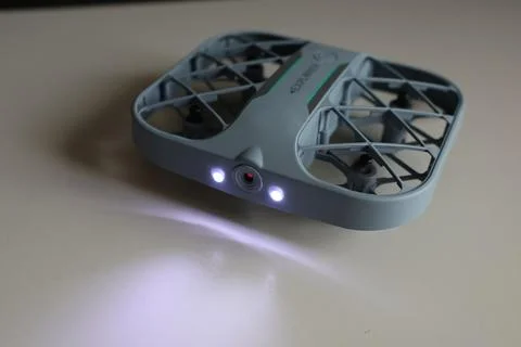 Blue drone on a table Stock Photos