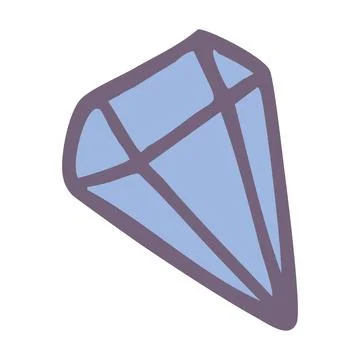 Blue drop-cut crystal gem. Vector Stock Illustration