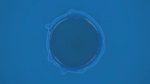 Blue drop falling in slow motion in blue paint and making beautiful crown splash Stock Footage 87570775