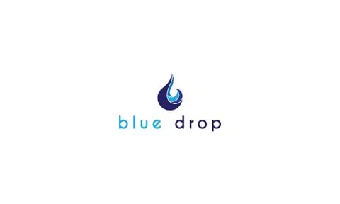 Blue drop vector logo image Stock Illustration