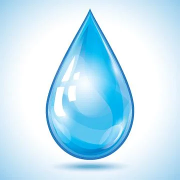 Blue drop of water isolated on white background Stock Illustration