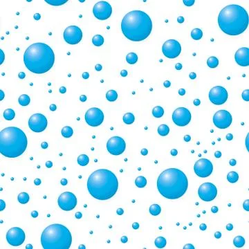 Blue drops on a white background - seamless texture Stock Illustration