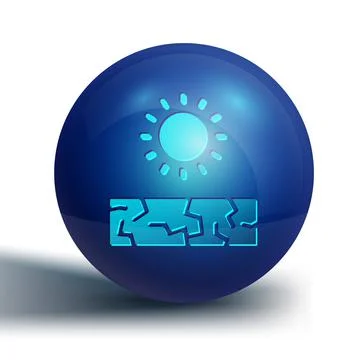 Blue Drought icon isolated on white background. Blue circle button. Vector 스톡 일러스트