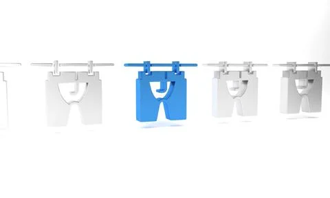 Blue Drying clothes icon isolated on white background. Clean shirt. Wash cl.. Stock Illustration