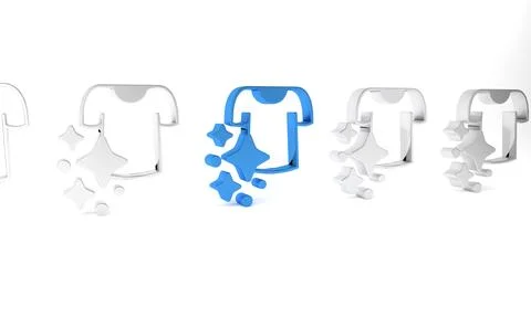 Blue Drying clothes icon isolated on white background. Clean shirt. Wash cl.. Stock Illustration