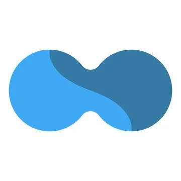 Blue dual circular wave pattern symbolizing balance interaction contrast in.. Stock Illustration