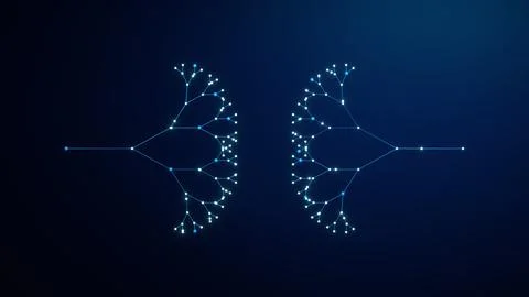 Blue Dual Tree Data Exchange Technology Background Stock Illustration