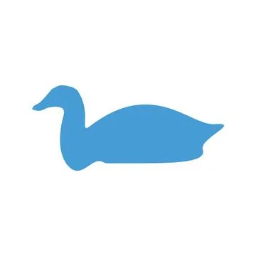 Blue Duck Silhouette On White Stock Illustration