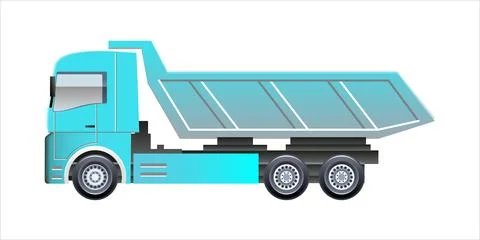 Blue dump truck illustration vector Stock Illustration