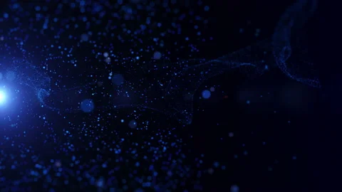 Blue Dust Particle Dynamic Swirl with Lens Flare 4K Motion Loop Background Stock Footage 157751091