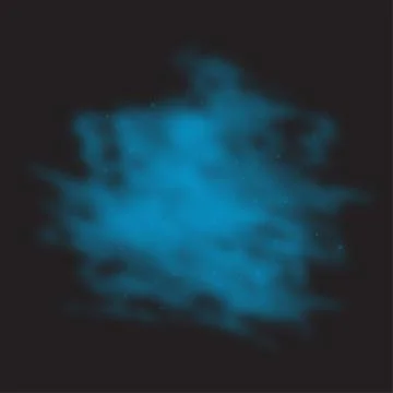 Blue dusty cloud or dry sand flying with a gust of wind, sandstorm, realistic Stock Illustration