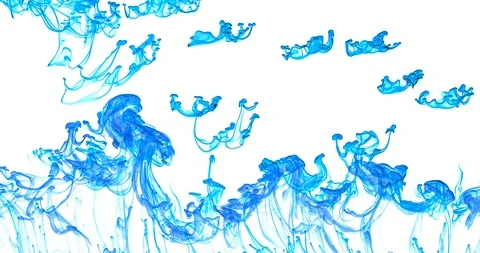 Blue Dye White Background Stock Footage 124601760