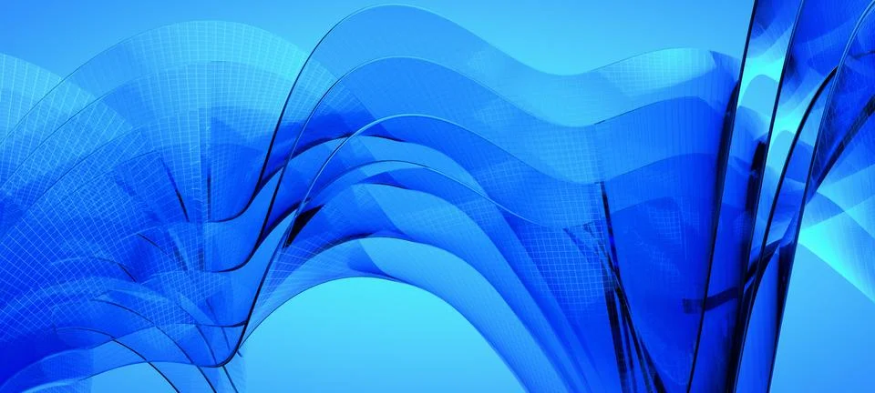 Blue dynamic and luminous waves Stock Illustration