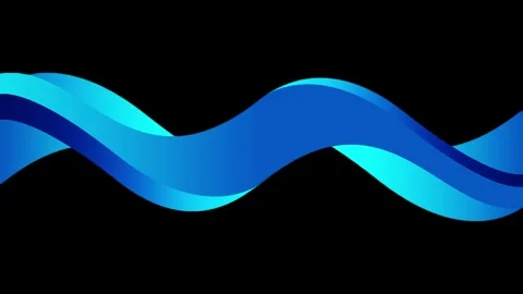 Blue dynamic fluid wave motion background. 4K minimalist abstract wavy line.. Video stock 327016417