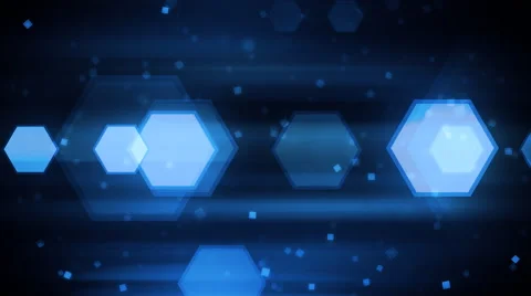 Blue Dynamic Hexagons Stock Footage 40893348