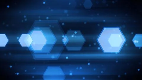 Blue Dynamic Hexagons Stock Illustration