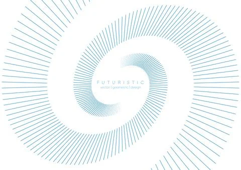 Blue dynamic swirling lines abstract futuristic tech background Illustrazione stock