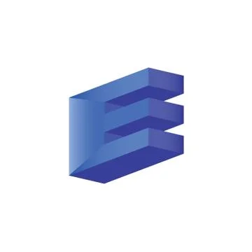 Blue E letter Stock Illustration