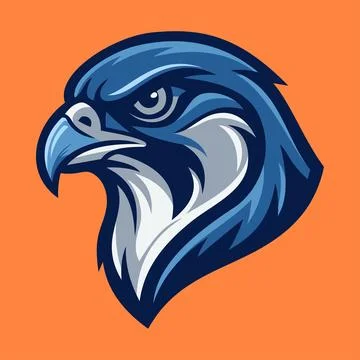Blue Eagle Character Emblem Badge Logo Vector Template Illustrazione stock