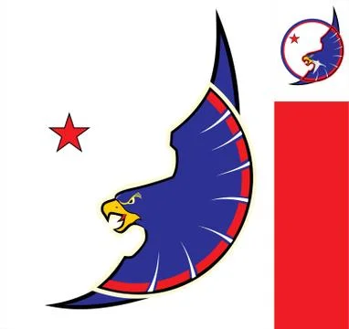 Blue Eagle on circle. Stock Illustration