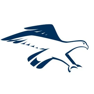 Blue eagle icon isolated. Simple and geometric forms. Stock Illustration