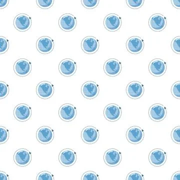 Blue earth and arrow pattern Stock Illustration
