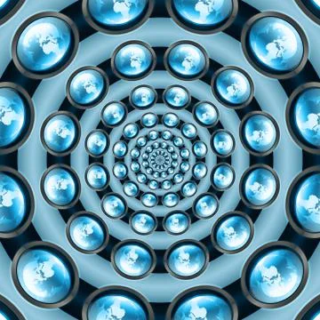 Blue earth button tunnel Stock Illustration
