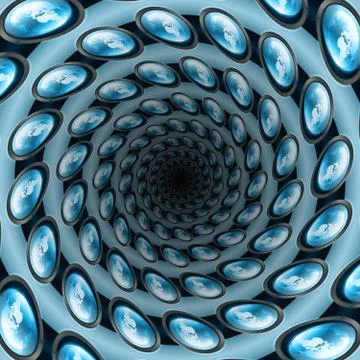 Blue earth button tunnel Stock Illustration