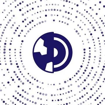 Blue Earth core structure crust icon isolated on white background. Abstract Illustrazione stock