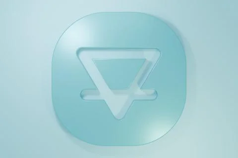 Blue Earth element of the symbol alchemy icon isolated on blue background. .. Illustrazione stock