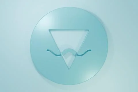 Blue Earth element of the symbol alchemy icon isolated on blue background. .. Illustrazione stock