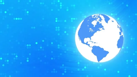 Blue Earth Globe with Bokeh Light Background Loop. Stock-Footage 286775180