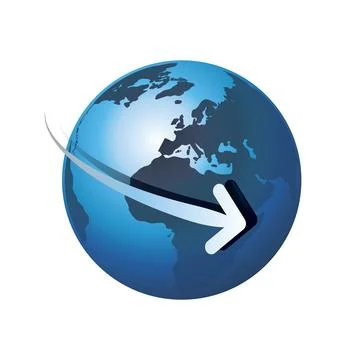 Blue Earth Globe Design - Global Business, Modern Technology, Globalization.. Stock Illustration