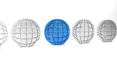 Blue Earth globe icon isolated on white background. World or Earth sign. Gl.. Stock Illustration