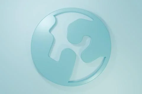 Blue Earth globe icon isolated on blue background. World or Earth sign. Glo.. Illustrazione stock