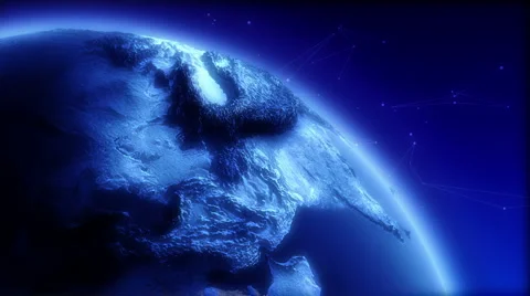 Blue Earth Globe Rotating, Detail Stock Footage