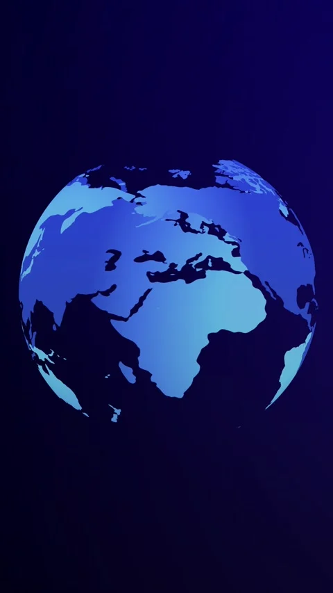 Blue Earth Globe Rotating Vertical Loop Animation 스톡 동영상 335713495