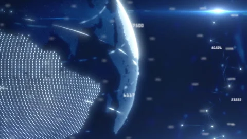 Blue Earth Globe Space Stock Footage 252278522