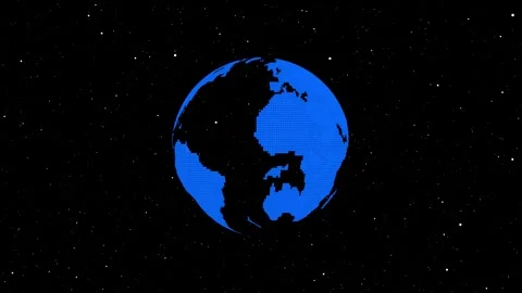 Blue Earth Globe World Map Animation Stock Footage 342833930